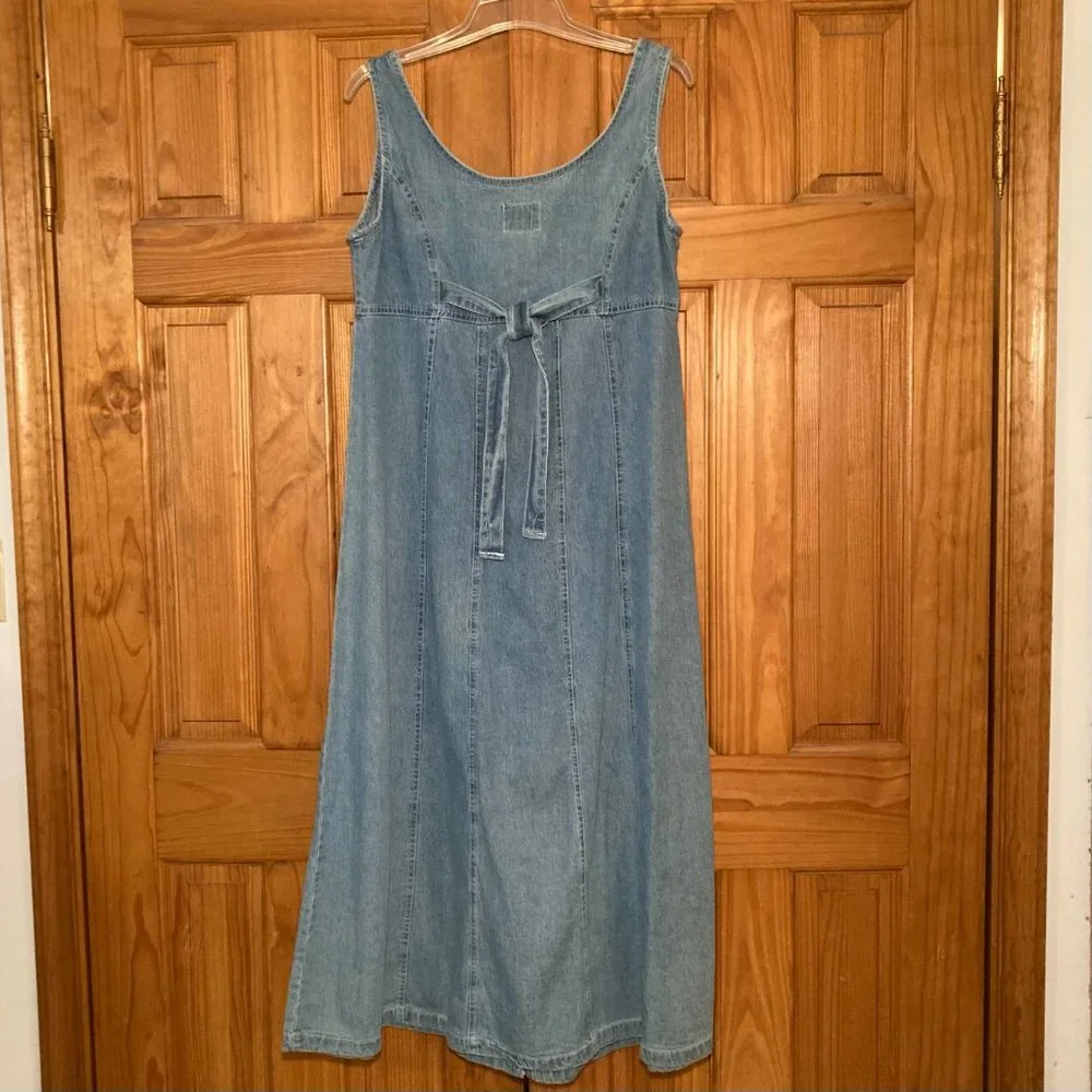 NWOT Vintage No Excuses Original Weathered Denim Sleeveless Dress Size M - Picture 12 of 16